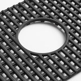 Serene Valley Silicone Sink Protector and Kitchen Sink Bottom Grid SVS2311MB, Heat Resistant Sink Mat in Matte Black, Center Drain 22-7/8" L x 11-1/4" W x 0.5" H (Matte Black)