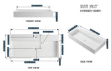 Bathroom sink, Wall - Mount or Countertop Install, 40" Solid Surface in Matte White with Single Faucet Hole， SVWS601 - 40WH - Serene Valley