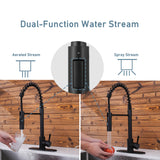 Pull - Out Sprayer Kitchen Faucet SNK310MB, Single Lever Handle, Matte Black MB Finish with cUPC/NSF/CEC Compliant Quality - Serene Valley