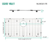 Serene Valley 29 - 1/2" x 16 - 1/2" Sink Bottom Grid, Rear Drain with Corner Radius 3/16", Sink Grids Stainless Steel NLW3017R - Serene Valley