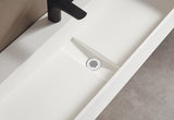 Serene Valley 32" Floating or Countertop Bathroom Sink, Single Faucet Holes with Hidden Drain, Solid Surface Material in Matte White, SVWS605 - 32WH - Serene Valley