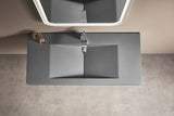 Serene Valley 36" Floating or Countertop Bathroom Sink, V - Shape Drain Design, Solid Surface Material in Matte Gray, SVWS606 - 36GR - Serene Valley