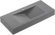 Serene Valley 36" Floating or Countertop Bathroom Sink, V - Shape Drain Design, Solid Surface Material in Matte Gray, SVWS606 - 36GR - Serene Valley