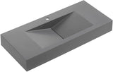 Serene Valley 40" Floating or Countertop Bathroom Sink, V - Shape Drain Design, Solid Surface Material in Matte Gray, SVWS606 - 40GR - Serene Valley