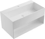 Serene Valley Bathroom Floating Vanity, 24" Wall - Mount Sink with Built - in Towel Space, Solid Surface Material in Matte White, SVWS607 - 24WH - Serene Valley