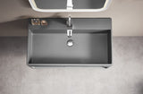 Serene Valley Bathroom Floating Vanity, 32" Wall - Mount Sink with Built - in Towel Space, Solid Surface Material in Matte Gray, SVWS607 - 32GR - Serene Valley