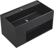 Serene Valley Bathroom Floating Vanity, 40" Wall - Mount Sink with Large Storage Space and Pop - Up Strainer, Solid Surface Material in Matte Black, SVWS609 - 40BK - Serene Valley