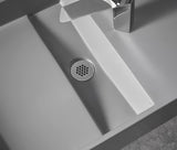 Serene Valley Floating or Countertop Bathroom Double Sink, Two Faucet Holes with Hidden Drain Design, 40" Solid Surface Material in Matte Gray, SVWS608 - 40GR - Serene Valley