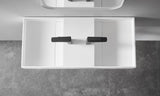 Serene Valley Floating or Countertop Bathroom Double Sink, Two Faucet Holes with Hidden Drain Design, 47" Solid Surface Material in Matte White, SVWS608 - 47WH - Serene Valley