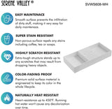 Serene Valley Floating or Countertop Bathroom Double Sink, Two Faucet Holes with Hidden Drain Design, 47" Solid Surface Material in Matte White, SVWS608 - 47WH - Serene Valley