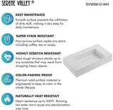 Serene Valley Floating or Countertop Bathroom Sink, Classic Square Sink with Hidden Drain Design, 40" Solid Surface Material in Matte White, SVWS612 - 40WH - Serene Valley