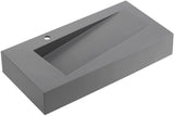 Serene Valley Floating or Countertop Bathroom Sink, Unique Diamond Sink with Hidden Drain, 36" Solid Surface Material in Matte Gray, SVWS610 - 36GR - Serene Valley