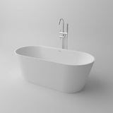 Serene Valley Freestanding Bathtub SVFBT8006 - 6732, Made of Pure Solid Surface Material with Drain, 67" L x 31.5" W Matte White, Hand Polished and Easy Maintenace - Serene Valley