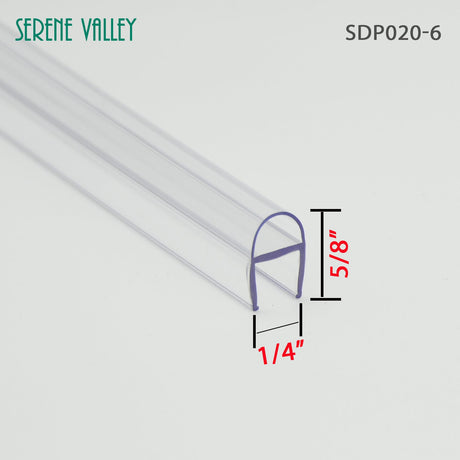 Serene Valley Shower Door Seal Strip for 1/4" Glass, U - shaped, Super Clear and Strong Material for 1/4" Glass Panels - 78" Strips, 2pcs SDP020 - 6 - Serene Valley