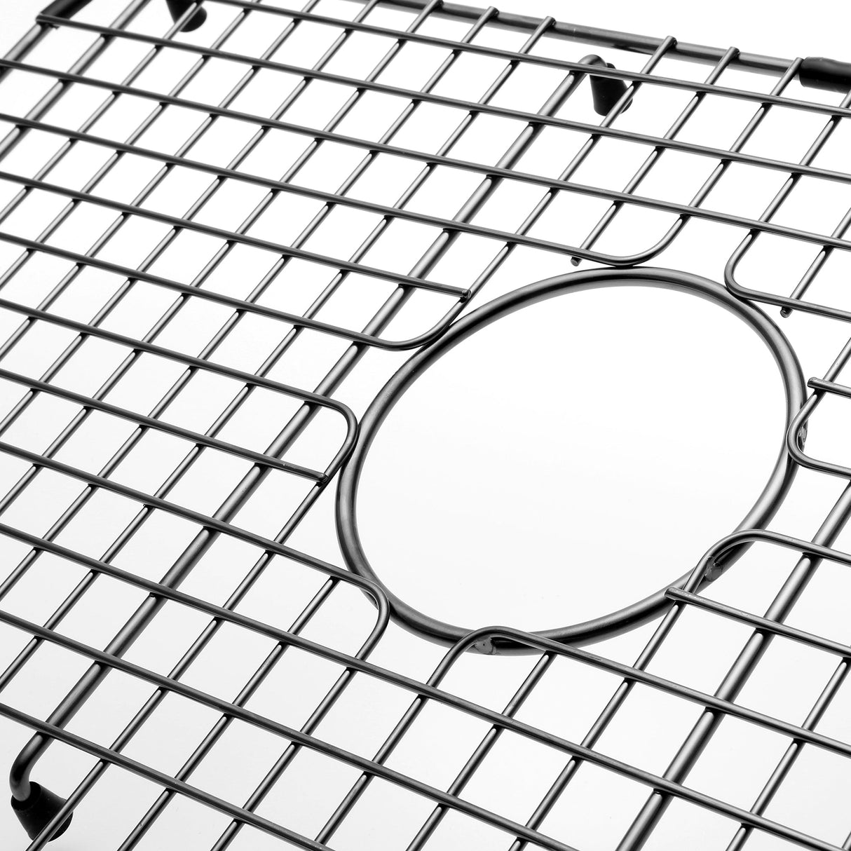 Serene Valley Sink Bottom Grid 25 - 1/8" x 12 - 7/8", Matte Black Color, Centered Drain with Corner Radius 1 - 1/2", Sink Grid Stainless Steel NDG2513C - MB - Serene Valley