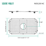 Serene Valley Sink Bottom Grid 27 - 1/2" x 14 - 1/4", Centered Drain with Corner Radius 3 - 1/2", NDG2814C - Serene Valley