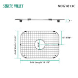 Serene Valley Sink Grid 18 - 1/8" L x 13 - 3/8" W, Centered Drain with Corner Radius 3 - 1/2", NDG1813C - Serene Valley