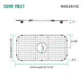 Serene Valley Sink Grid 26 - 13/16" x 13 - 3/8", Centered Drain with Corner Radius 3", NDG2613C - Serene Valley