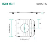 Serene Valley Sink Protector 12" X 10", Centered Drain with Corner Radius 1 - 1/2", NLW1210C - Serene Valley