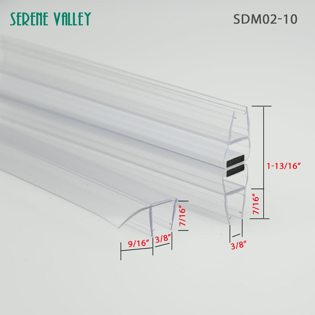 Serene Valley Sliding Shower Door Magnetic Strip Pair and Doorside Strip for 3/8" Glass, Strong Magnetic Force, 78" Magnetic Strip Pair Plus 78" Doorside Strip, 2pcs - Serene Valley