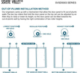 Serene Valley Square Rail Frameless Sliding Shower Door SVSD5003 - 4874CH, Easy - Clean Coating 3/8" Tempered Glass - 304 Stainless Steel Hardware in Chrome 44" - 48"W x 74"H - Serene Valley