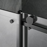 Serene Valley Square Rail Frameless Sliding Shower Door SVSD5003 - 4874MB, Easy - Clean Coating 3/8" Tempered Glass - 304 Stainless Steel Hardware in Matte Black 44" - 48"W x 74"H - Serene Valley