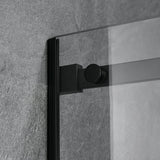 Serene Valley Square Rail Frameless Sliding Shower Door SVSD5003 - 4874MB, Easy - Clean Coating 3/8" Tempered Glass - 304 Stainless Steel Hardware in Matte Black 44" - 48"W x 74"H - Serene Valley