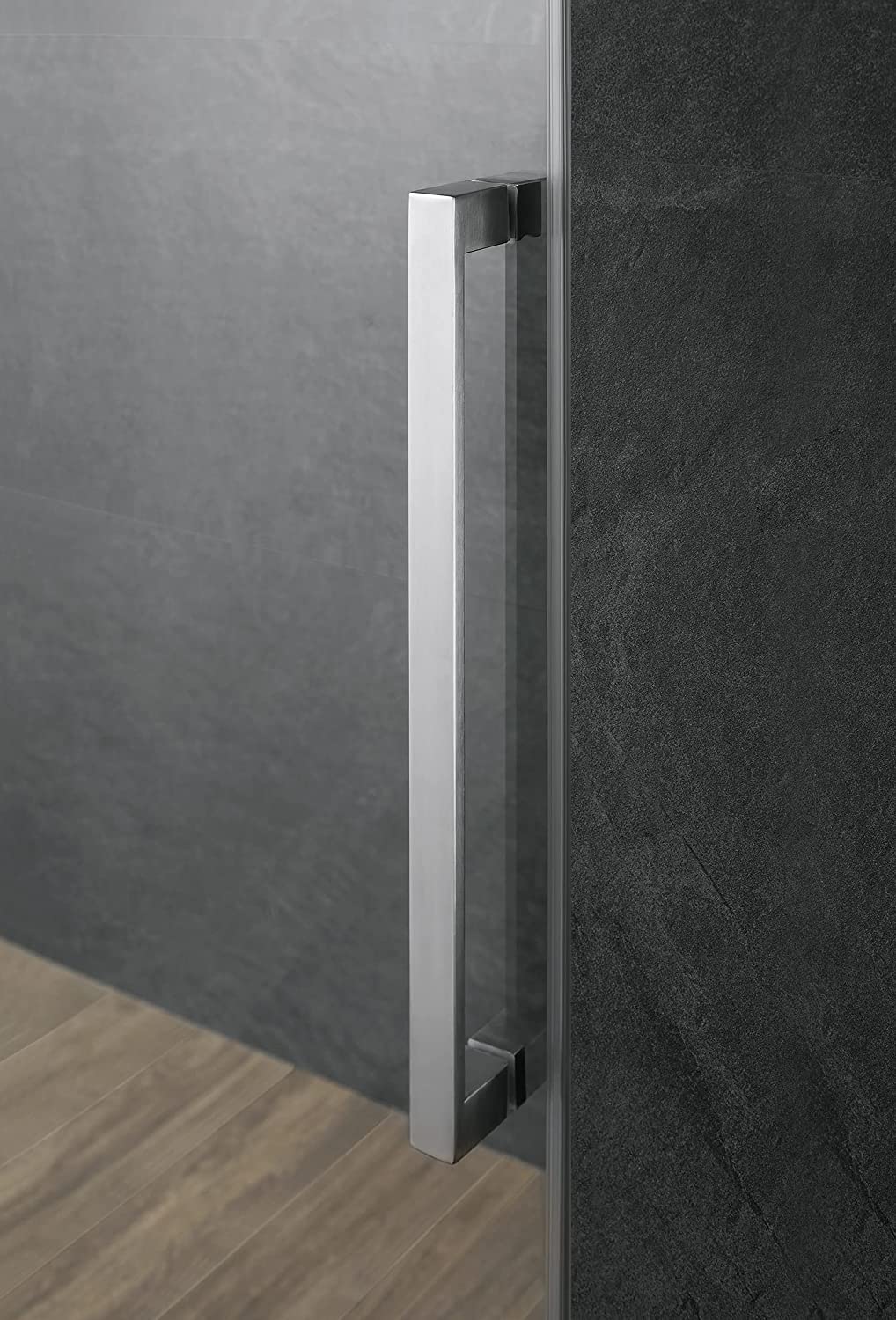 Serene Valley Square Rail Frameless Sliding Shower Door SVSD5003 - 5674BN, Easy - Clean Coating 3/8" Tempered Glass - 304 Stainless Steel Hardware in Brushed Nickel 52" - 56"W x 74"H - Serene Valley