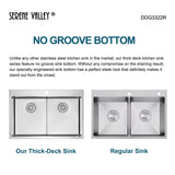 Serene Valley Stainless Steel Kitchen Sink,33 - inch Thick Deck Dual Mount, Double Bowl with Unique Thin Divider, Heavy - Duty Grids DDG3322R - Serene Valley