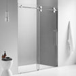 Serene Valley SVSD5001 - 6074CH Big Roller Frameless Sliding Shower Door - Superclear 3/8" Tempered Glass - 304 Stainless Steel Hardware in Chrome 56" - 60"W x 74"H - Serene Valley