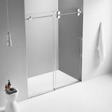 Serene Valley SVSD5001 - 6074CH Big Roller Frameless Sliding Shower Door - Superclear 3/8" Tempered Glass - 304 Stainless Steel Hardware in Chrome 56" - 60"W x 74"H - Serene Valley