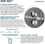 Serene Valley SVSD5001 - 6874BN Big Roller Frameless Sliding Shower Door - Superclear 3/8" Tempered Glass - 304 Stainless Steel Hardware in Brushed Nickel 64" - 68"W x 74"H - Serene Valley