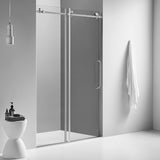 Serene Valley SVSD5002 - 5276BN Big Roller Frameless Sliding Shower Door - Superclear 3/8" Tempered Glass - 304 Stainless Steel Hardware in Brushed Nickel 48" - 52"W x 76"H - Serene Valley