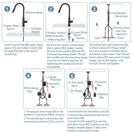 Sereve Valley Touch Sensor with Pull - Down Sprayer Kitchen Faucet STK210MB, Single Lever Handle with Deck Plate, Matte Black MB Finish - Serene Valley