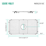 Sink Bottom Grid 23" X 13", Centered Drain with Corner Radius 2", NDG2313C - Serene Valley