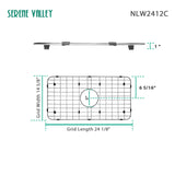 Sink Bottom Grid 24 - 1/8" x 12 - 5/8", Centered Drain with Corner Radius 1 - 1/2" NLW2412C - Serene Valley