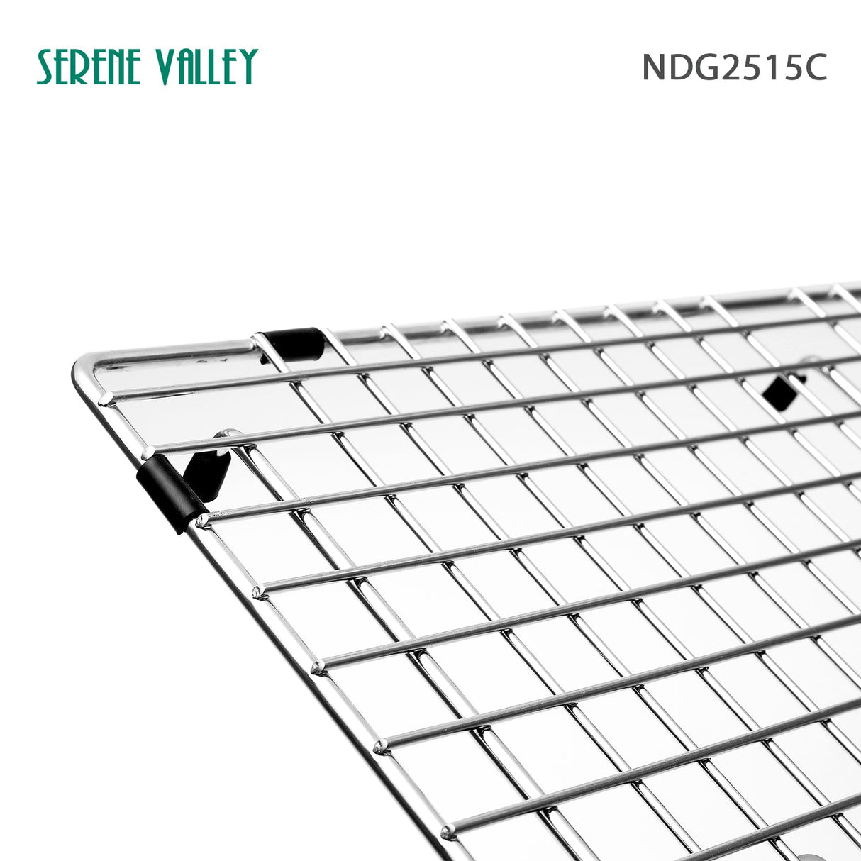 Sink Bottom Grid 24 - 9/16" X 14 - 7/16", Centered Drain with Corner Radius 3/8", Sink Protector NDG2515C - Serene Valley