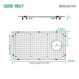 Sink Bottom Grid 25 - 7/8“ X 14 - 1/16", Side Drain with Corner Radius 3/8",SVH2614S - Serene Valley