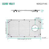 Sink Bottom Grid 26 - 15/16" X 14 - 1/16", Side Drain with Corner Radius 3/8",NDG2714S - Serene Valley