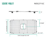 Sink Bottom Grid 26 - 7/8" x 14 - 7/8", Centered Drain with Corner Radius 1 - 1/2" NDG2715C - Serene Valley