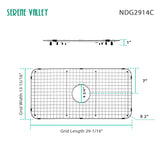 Sink Bottom Grid 29 - 1/16" X 13 - 15/16", Centered Drain with Corner Radius 2", NDG2914C - Serene Valley