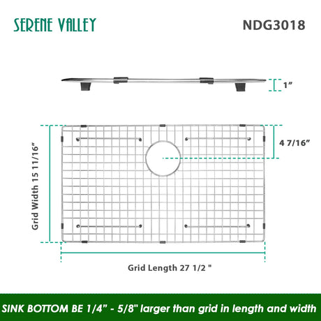 Sink Grid 28 x 16, NDG3018 27 1/2" x 15 11/16" - Serene Valley