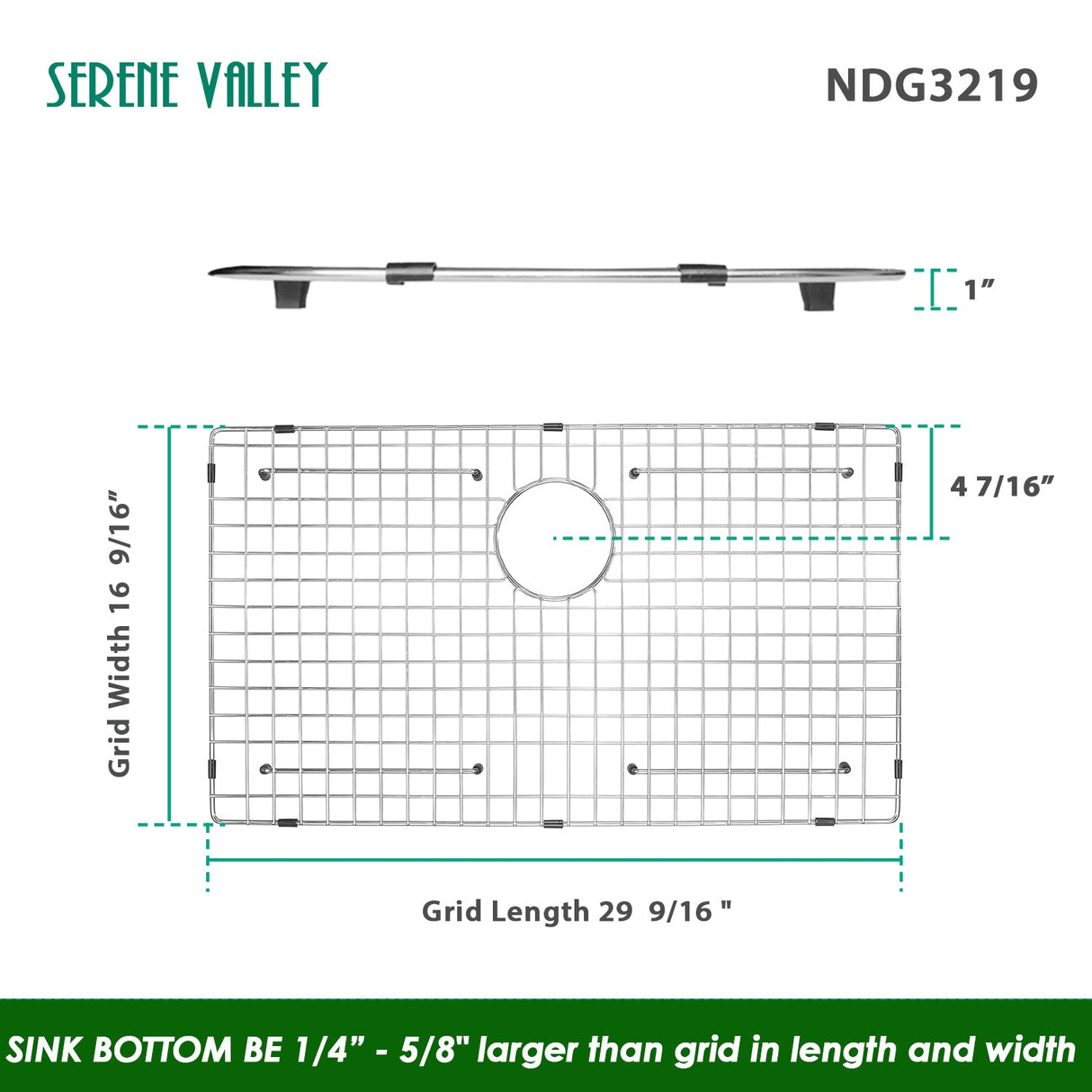 Sink Protector 30 x 17, NDG3219 dim 29 9/16" x 16 9/16" - Serene Valley