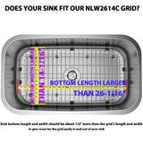 Sink Protector Grid 26 - 1/16" x 14 - 1/16", Centered Drain with Corner Radius 3 - 1/2" NLW2614C - Serene Valley