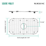 Sink Protector Grid 26 - 1/16" x 14 - 1/16", Centered Drain with Corner Radius 3 - 1/2" NLW2614C - Serene Valley