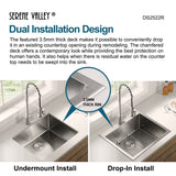 Stainless Steel 25 - in. Single Bowl Drop - in or Undermount Kitchen Sink with Thick Deck and Grid, DS2522R - Serene Valley