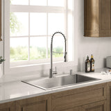 Stainless Steel 32 - in. Single Bowl Drop - in or Undermount Kitchen Sink with Corner Drain and Grid, DS3222R - Serene Valley