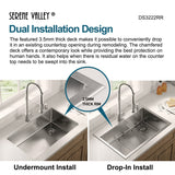 Stainless Steel 32 - in. Single Bowl Drop - in or Undermount Kitchen Sink with Corner Drain and Grid, DS3222R - Serene Valley