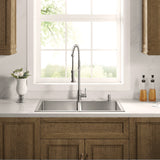 Stainless Steel 33 - in. 50/50 Double Bowl Drop - in or Undermount Kitchen Sink with Thick Deck and Grids, DD3322R - Serene Valley