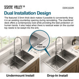 Stainless Steel 33 - in. 60/40 Double Bowl Drop - in or Undermount Kitchen Sink with Thick Deck and Grids, DDK3322R - Serene Valley